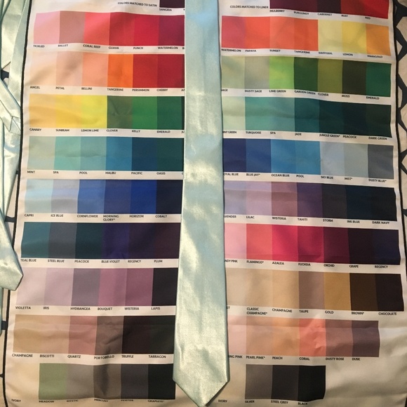 13 Mist/Silver Sage Ties & Pocket Squares - Picture 2 of 2